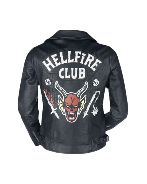 Hellfire Club Unisex Black Leather Jacket
