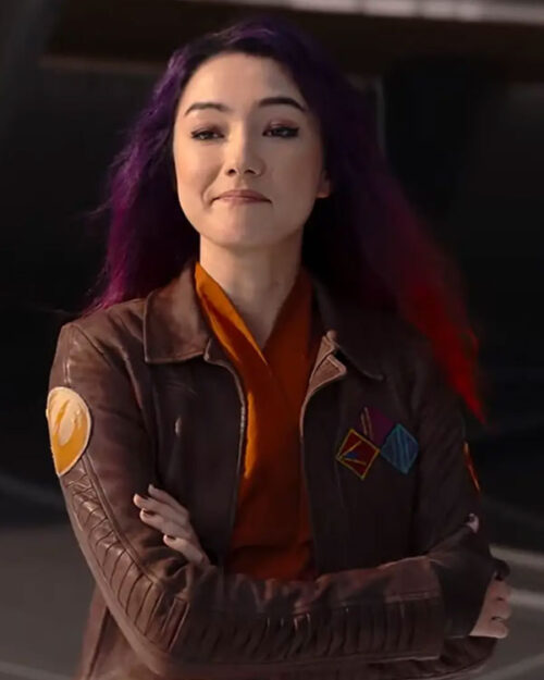Natasha Liu Bordizzo Ahsoka 2023 Brown Leather Jacket