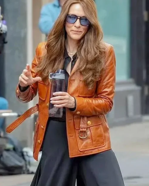 Black Bag 2025 Cate Blanchett Brown Leather Jacket