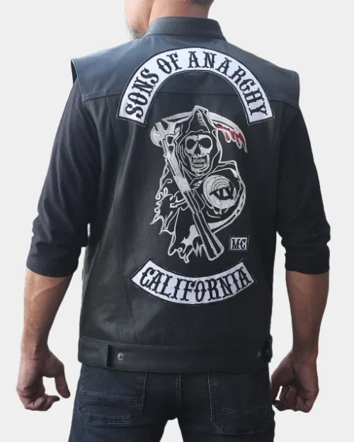 Sons of Anarchy Charlie Hunnam Black Vest