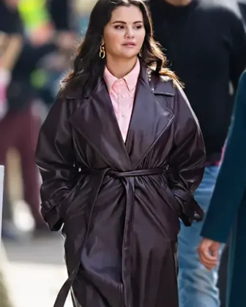 Only Murders In The Building S03 Selena Gomez Leather Trench Coat