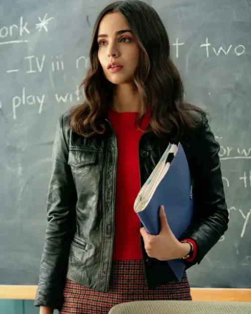 The Life List 2025 Sofia Carson Leather Black Jacket