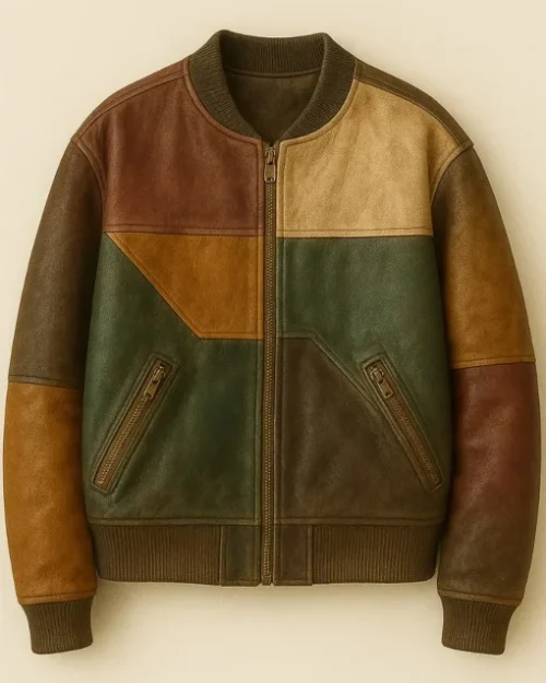 Unisex Oversized Patchwork Leather Bomber Jacket – 100% Real Nappa Leather