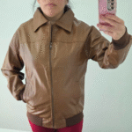 Women’s MA-1 Black Leather Bomber Jacket
