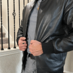 Tracker 2024 Colter Shaw Black Bomber Leather Jacket