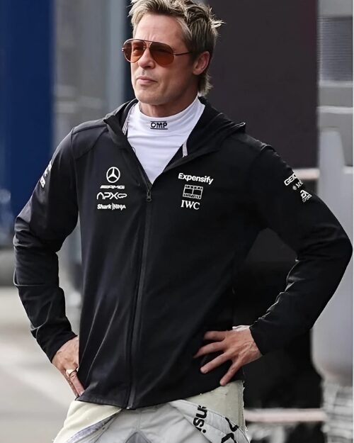 APX GP F1 Brad Pitt Black Hoodie Jacket
