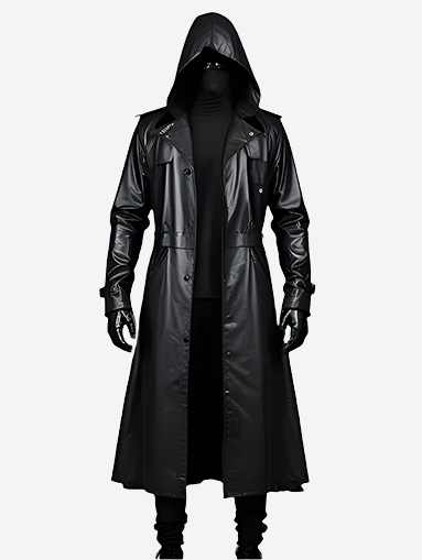 Emilio Premium Hooded Leather Duster Coat
