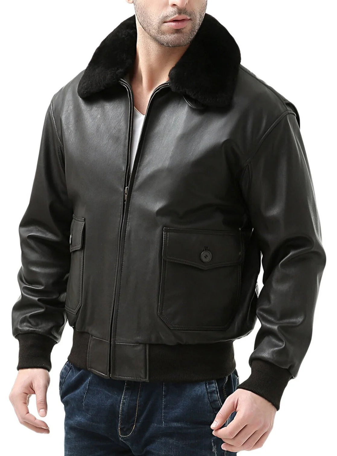 Maverick-Black-Leather-Bomber-Jacket