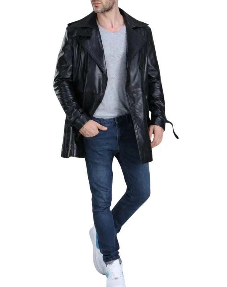 Men_sGladiadorBlackLeatherTrenchCoatfront2