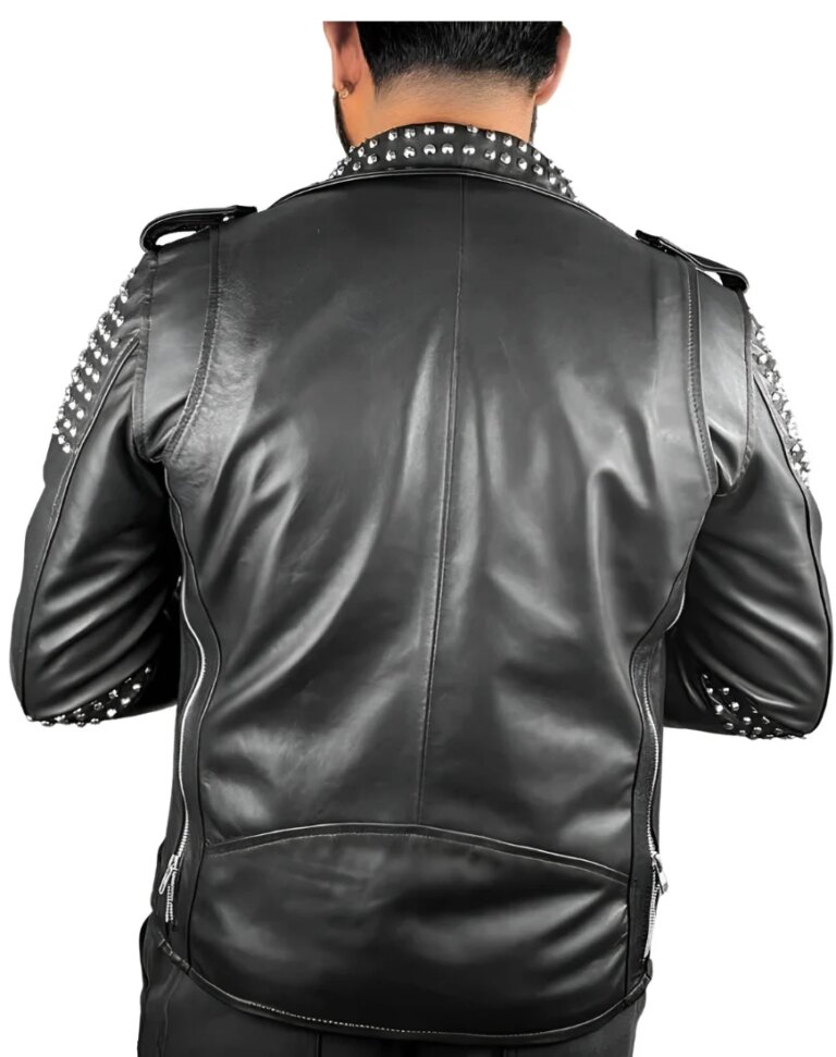 Men_sPhantomBlackStuddedBikerLeatherJacketback