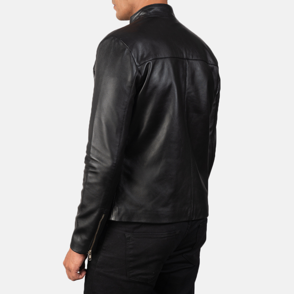 Mens Adornica Black Leather Jacket6046-8-1568634552479