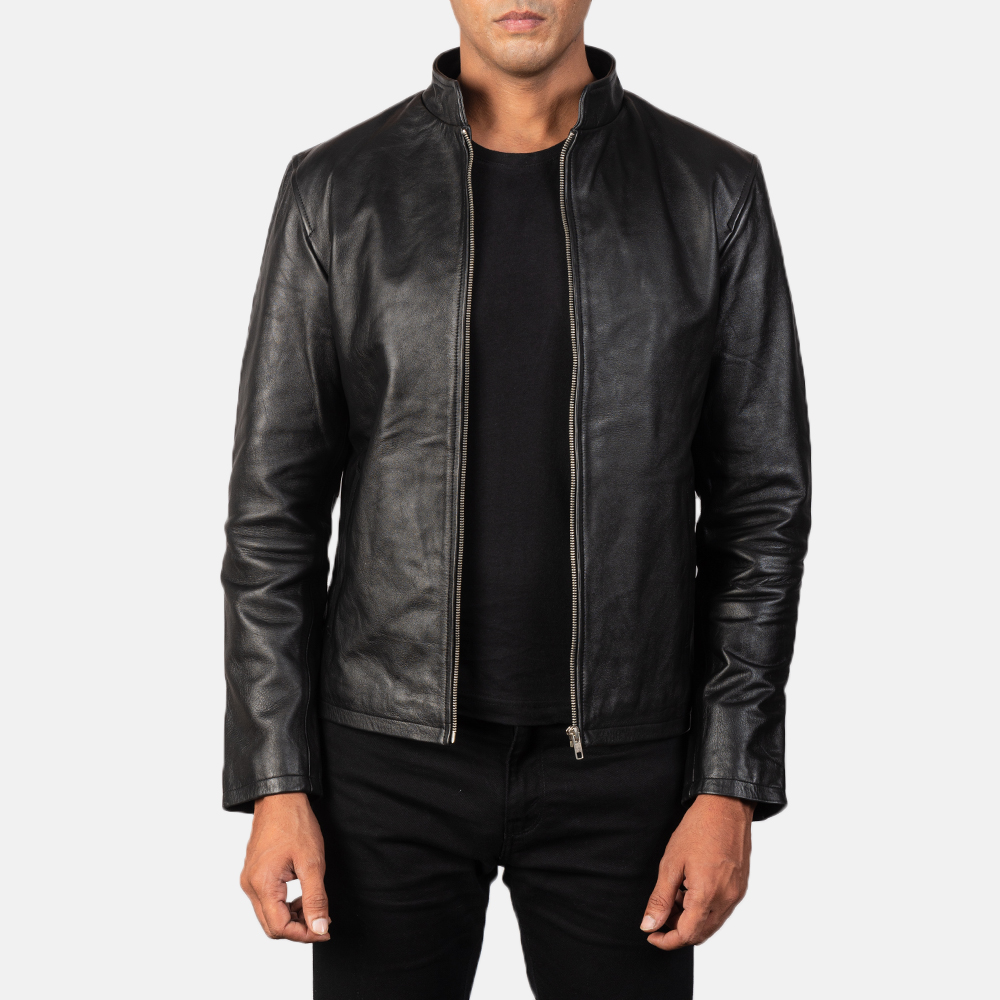 Mens Alex Black Leather Biker Jacket5949-4-1568468754162