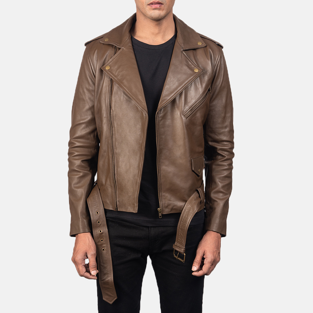 Mens Allaric Alley Mocha Leather Biker Jacket4500-4-1557198236897