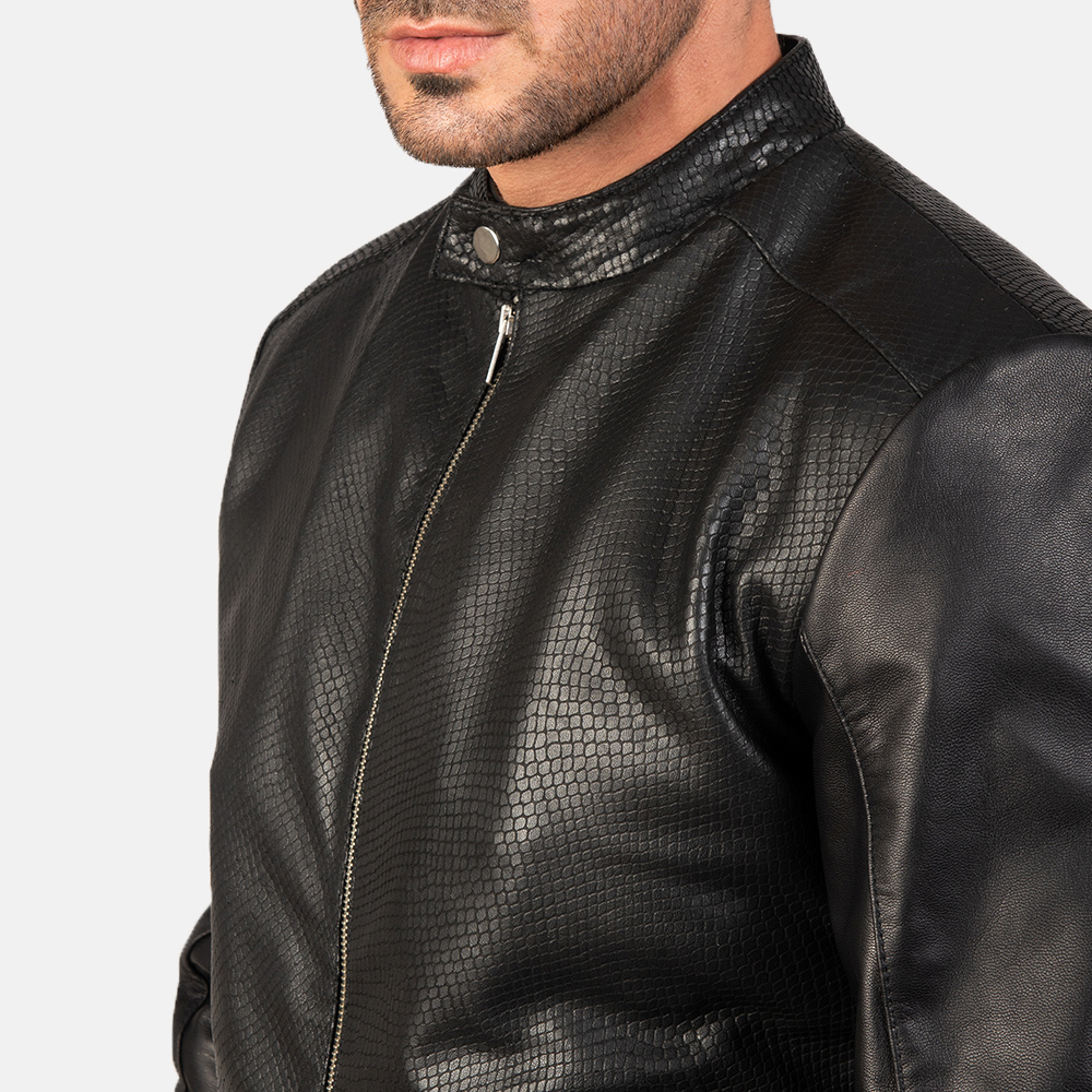 Mens Avan Black Leather Bomber Jacket8115-9-1580711107135