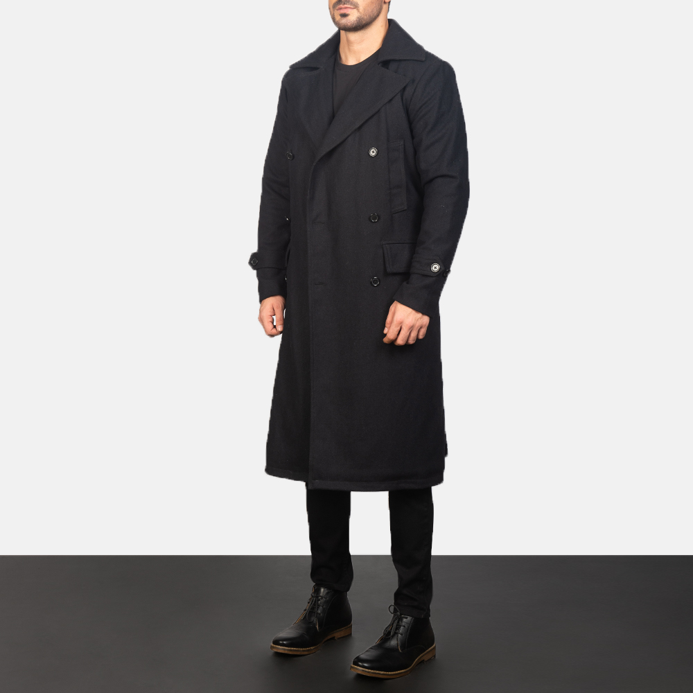 Mens Black Wool Coat0856-3-1599117850417