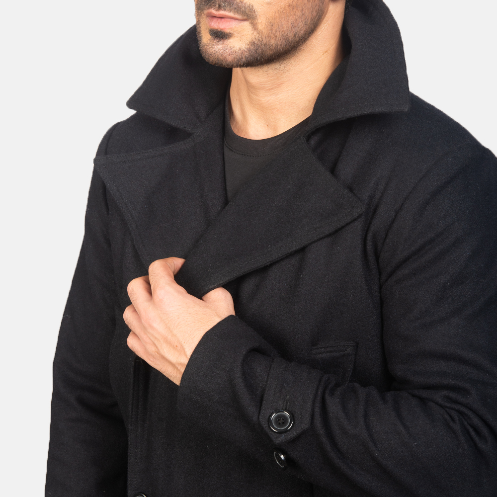 Mens Black Wool Coat0863-9-1599117910093