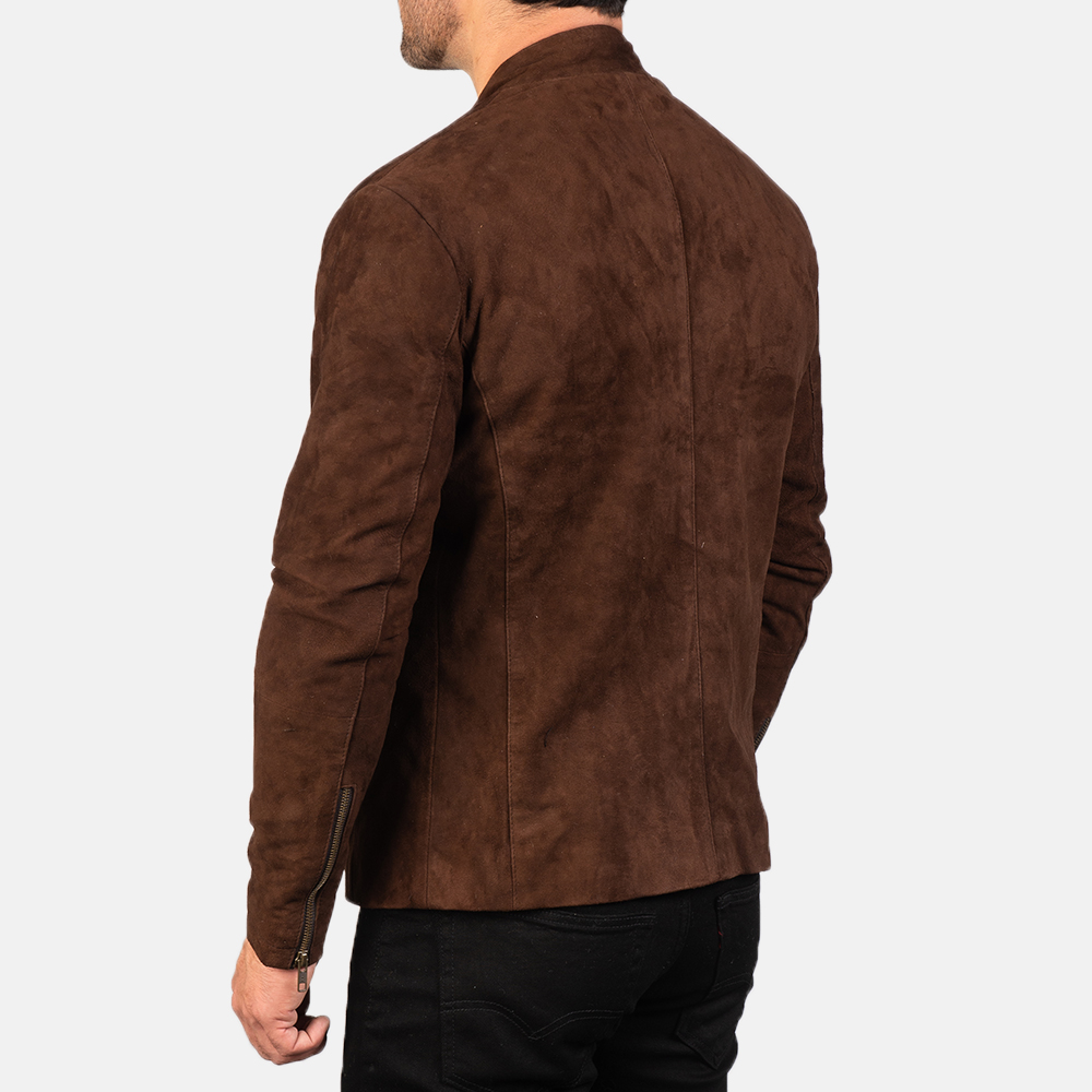 Mens Charcoal Mocha Suede Biker Jacket7861-8-1577529105127