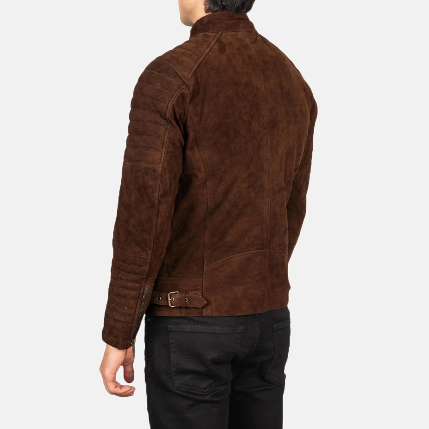 Mens Damian Mocha Suede Biker Jacket Tilted Back-8-1720090445262.webp