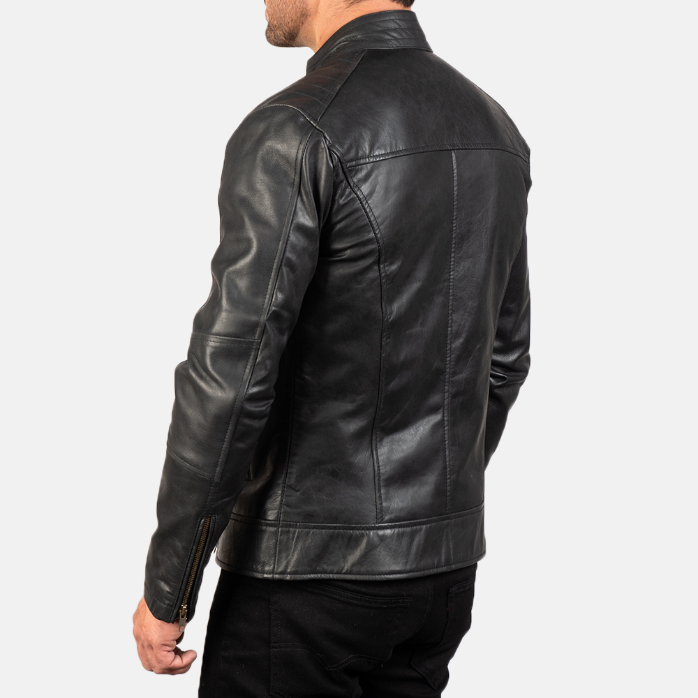 Mens Dean Black Leather Biker Jacket8101-8-1577697757560