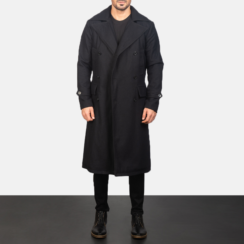 Mens Detective s Black Wool Coat0854-8-1599901719135