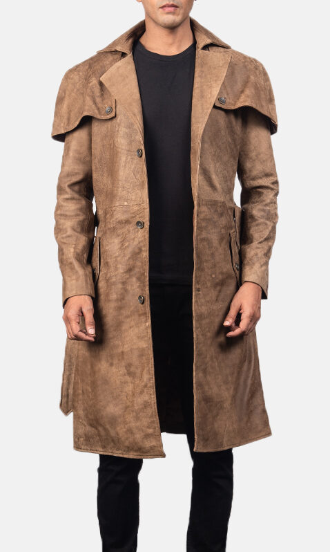 Mens Deux Brown Leather Duster4633-2-1557053129361