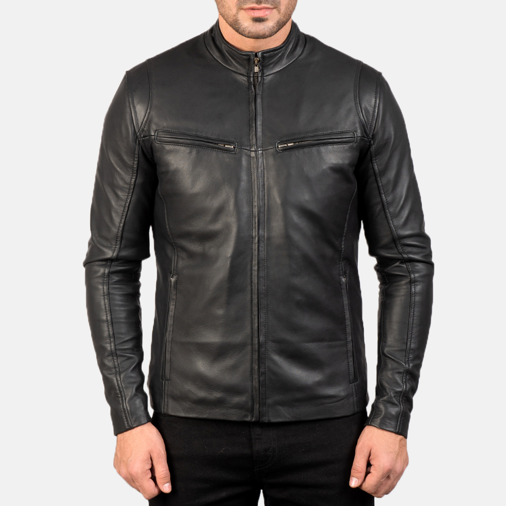 Mens Ionic Black Leather Jacket8079-5-1577697223509