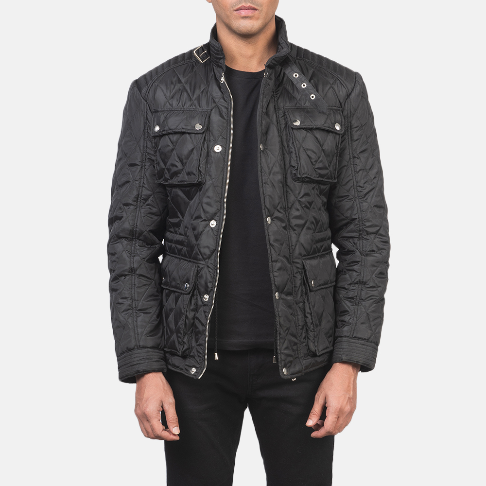 Mens Nelson Black Quilted Windbreaker Jacket_3547-4-1618223356319