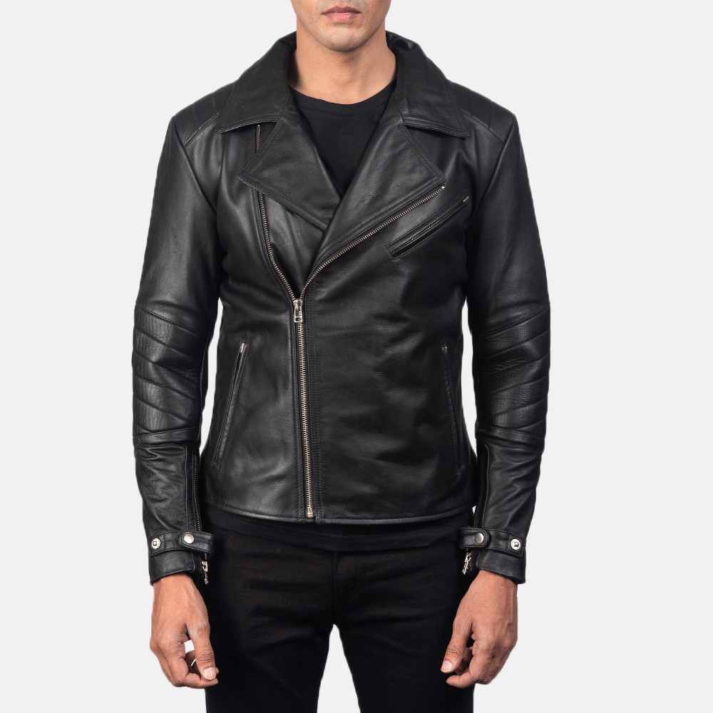 Mens Raiden Black Leather Biker Jacket4368-5-1557059063875