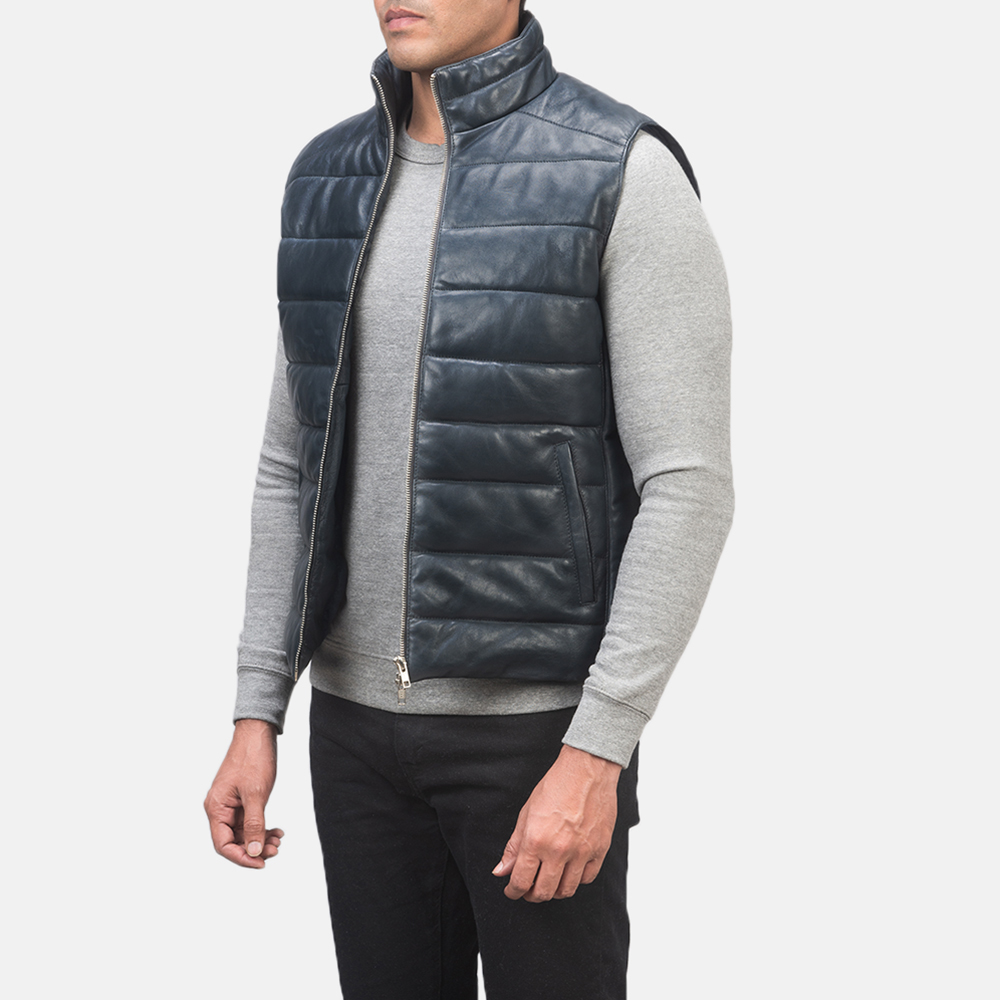 Mens Reeves Blue Leather Puffer Vest_3863-3-1618227019374