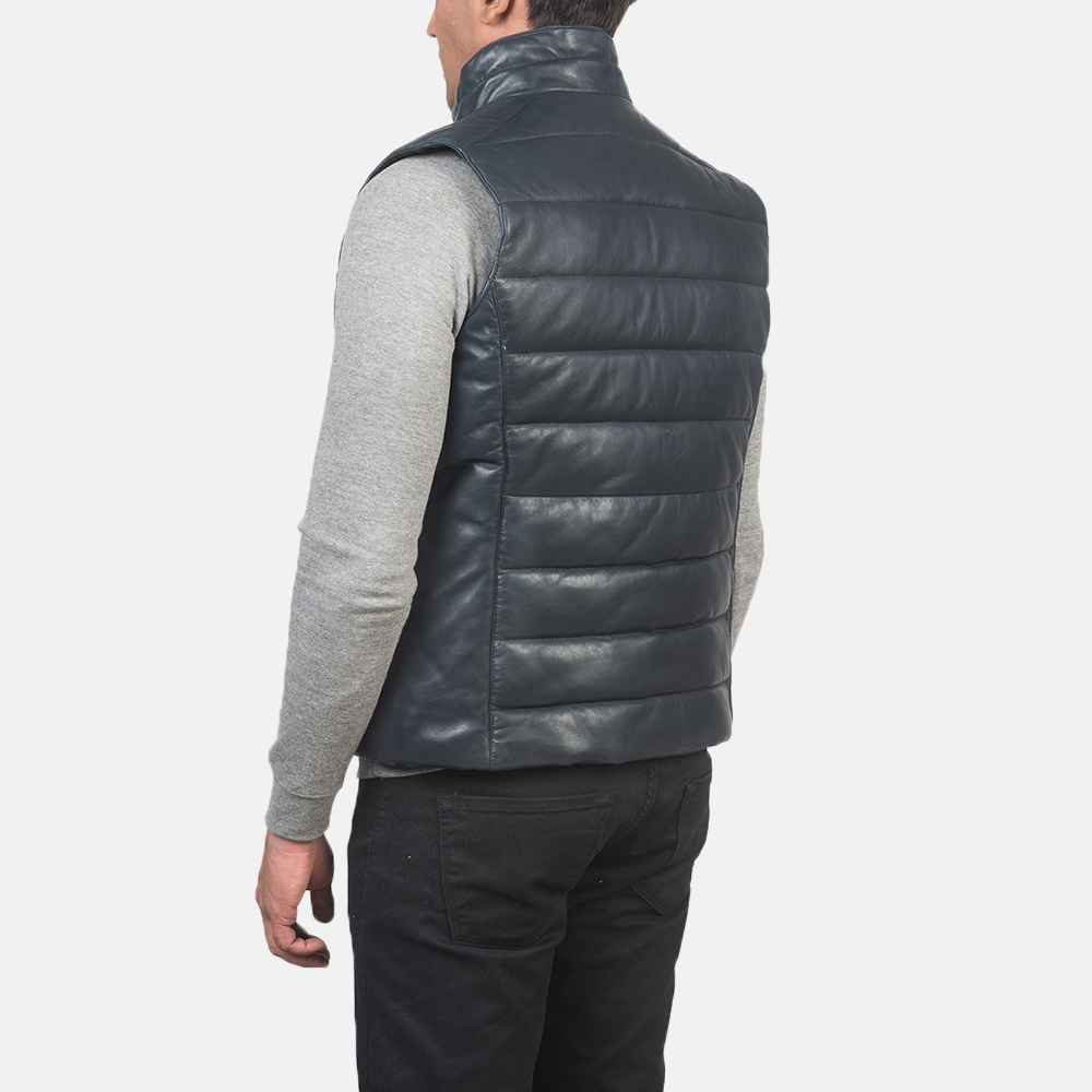 Mens Reeves Blue Leather Puffer Vest_3864-8-1614237475396