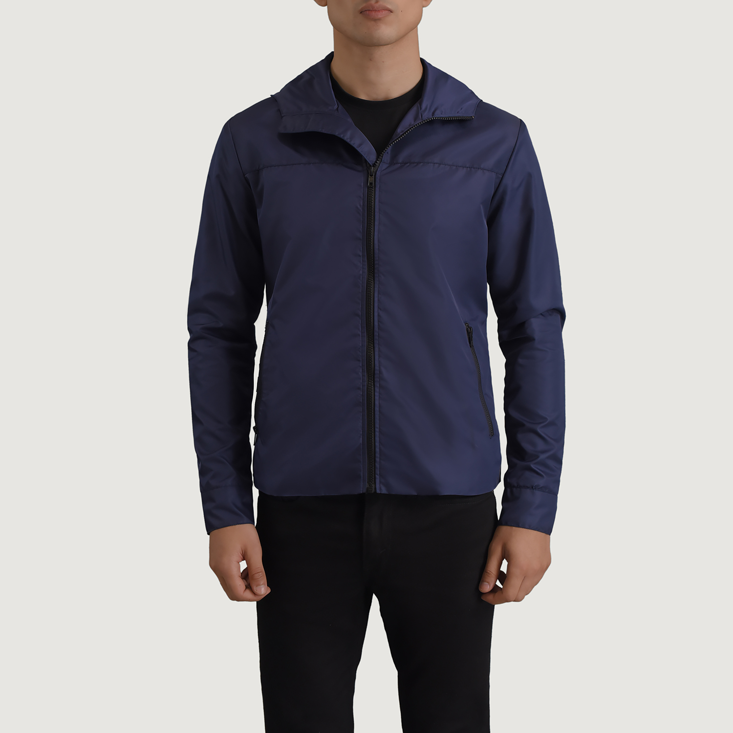 Tidal Wave Blue Hooded Windbreaker Jacket