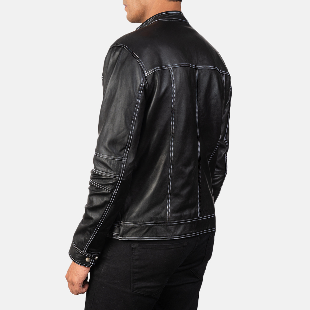 Mens Youngster Black Leather Biker Jacket6181-8-1568637566575