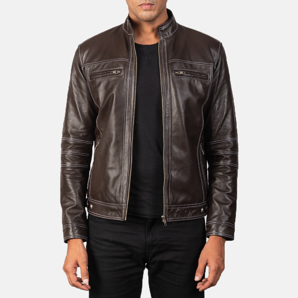 Mens Youngster Brown Leather Biker Jacket6340-4-1568716258216