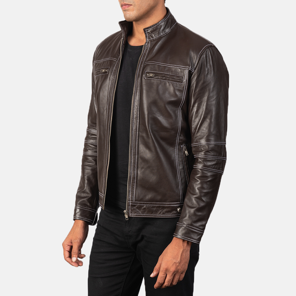 Mens Youngster Brown Leather Biker Jacket6341-3-1568716253425