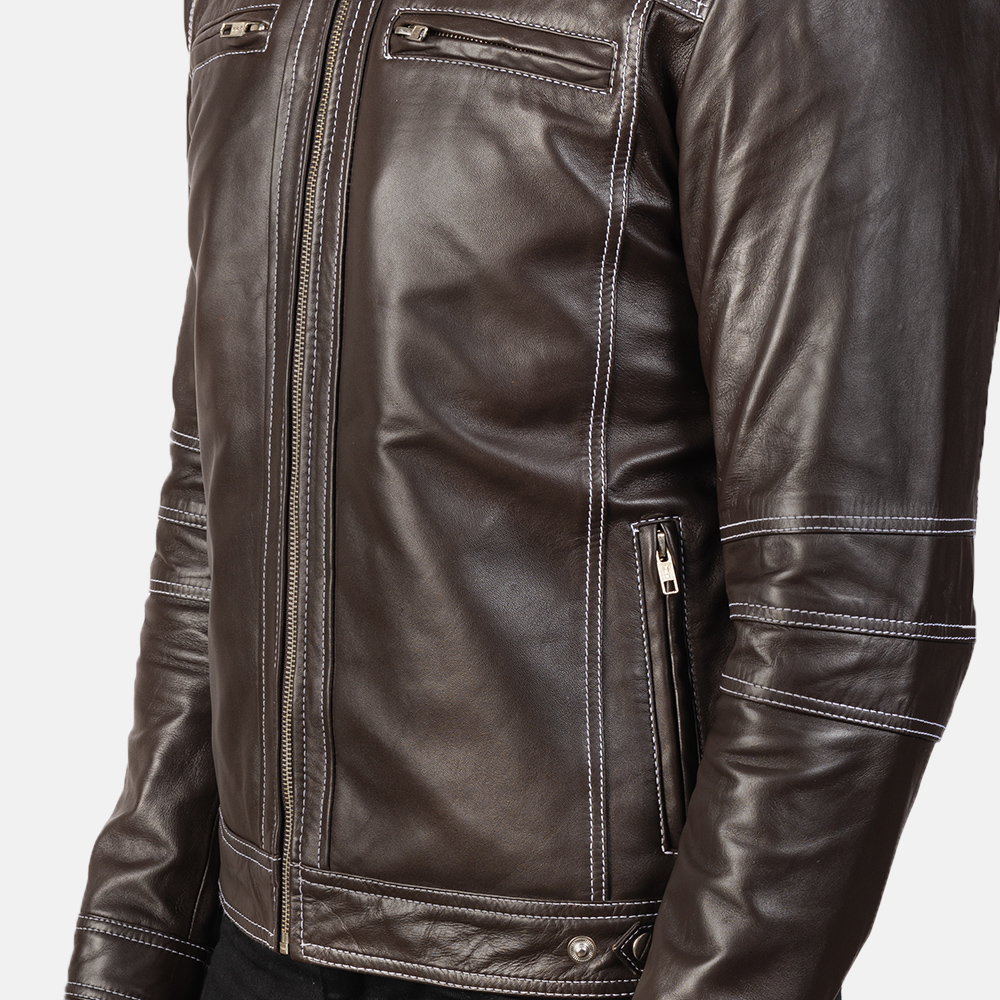 Mens Youngster Brown Leather Biker Jacket6346-9-1568716271650