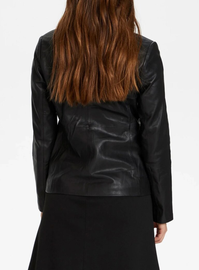 Rosette-Black-Leather-Blazer-2