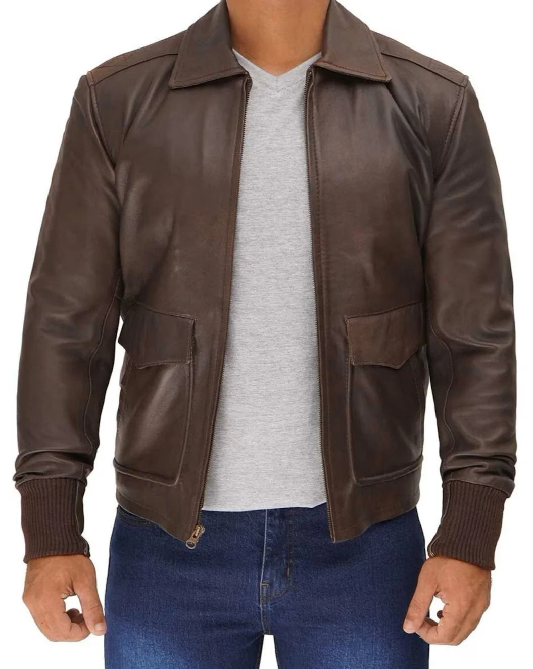 Vanguard-Brown-Leather-Bomber-Jacket