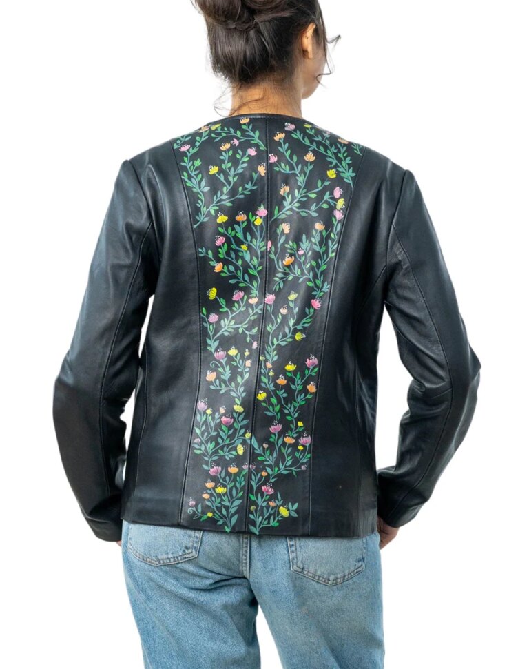 VividHand-PaintedBlackLeatherBikerJacketback