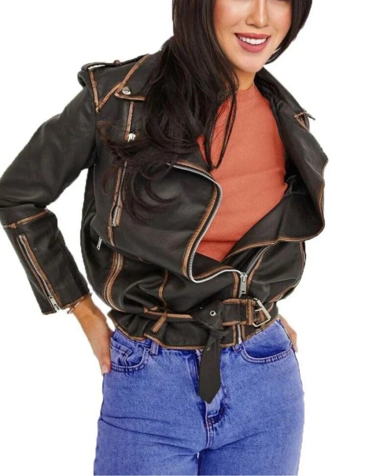 Women_sBlazeVintageBrownBikerLeatherJacketfront2