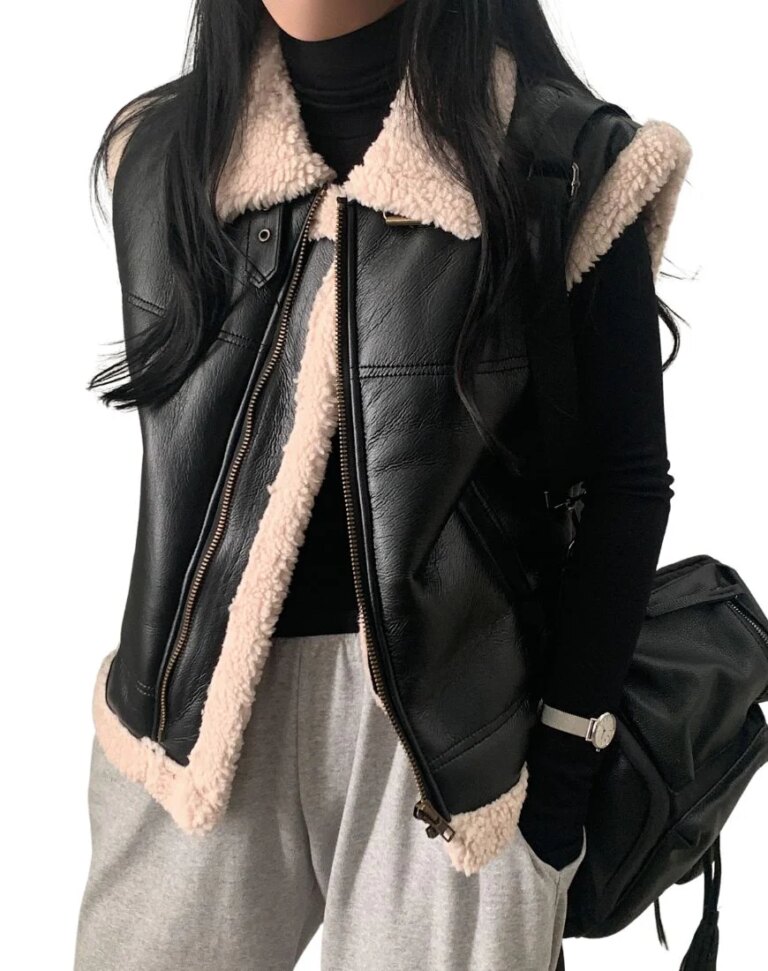 Women_sEleganciaBlackLeatherVestWithSherpafront2