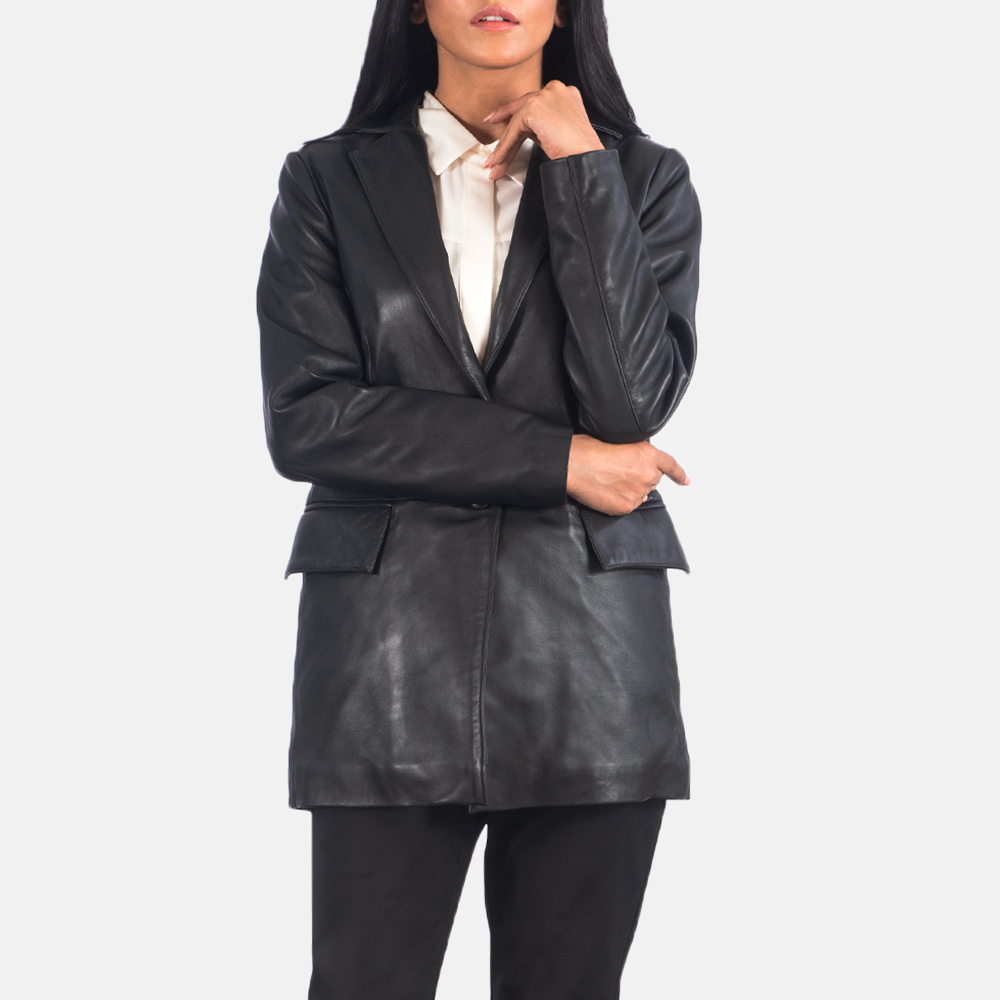 Womens Marilyn Black Leather Blazer_5144 copy-5-1623145487845