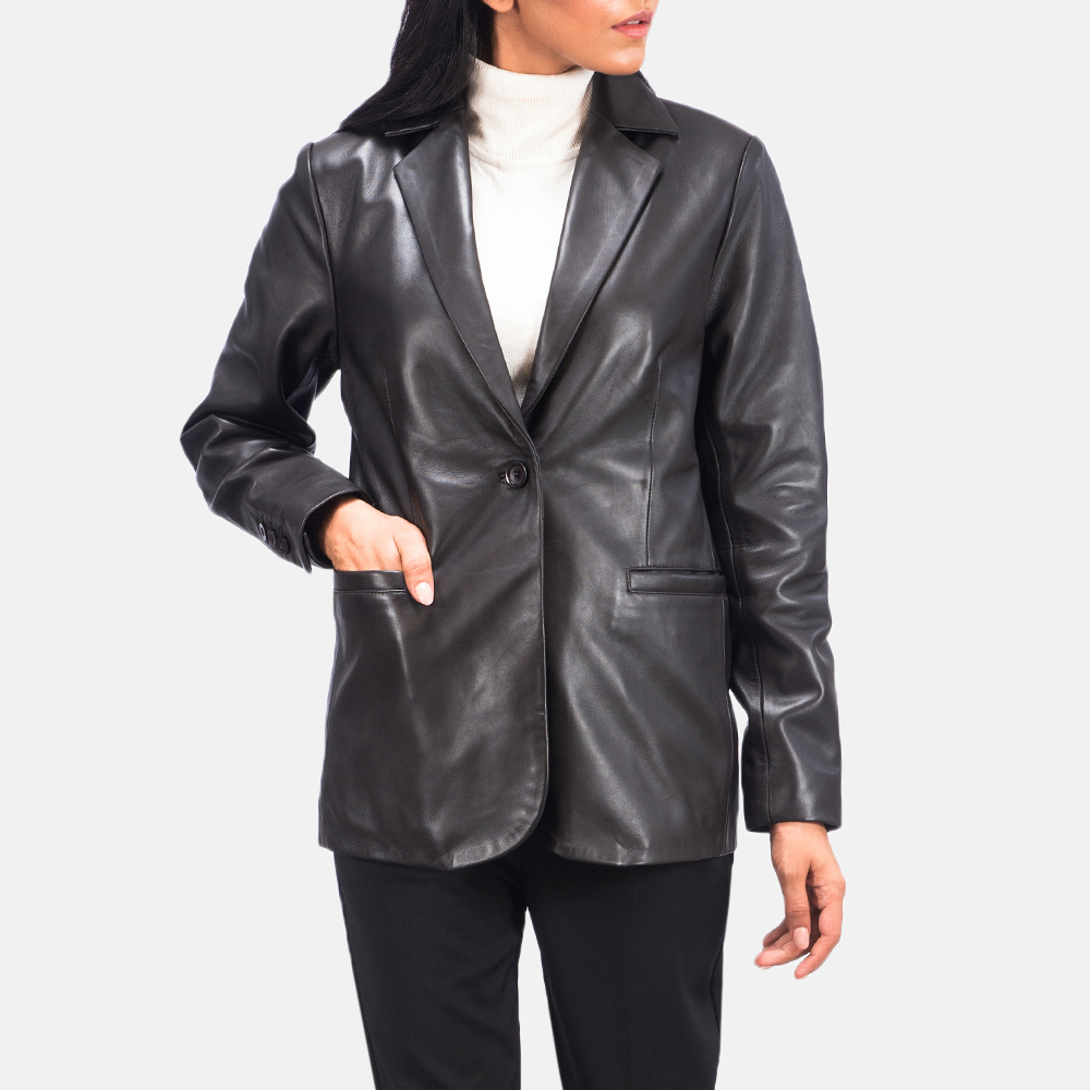 Womens Norma Brown Leather Blazer_5174 copy-4-1623324230740